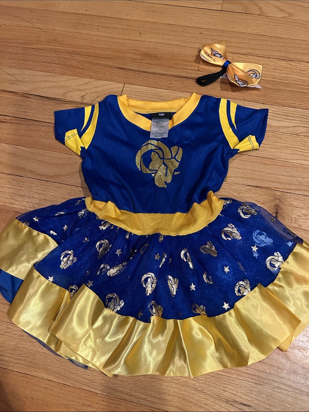 NFL Girls Royal Blue & Gold Team Ram Costume Dress with Bow